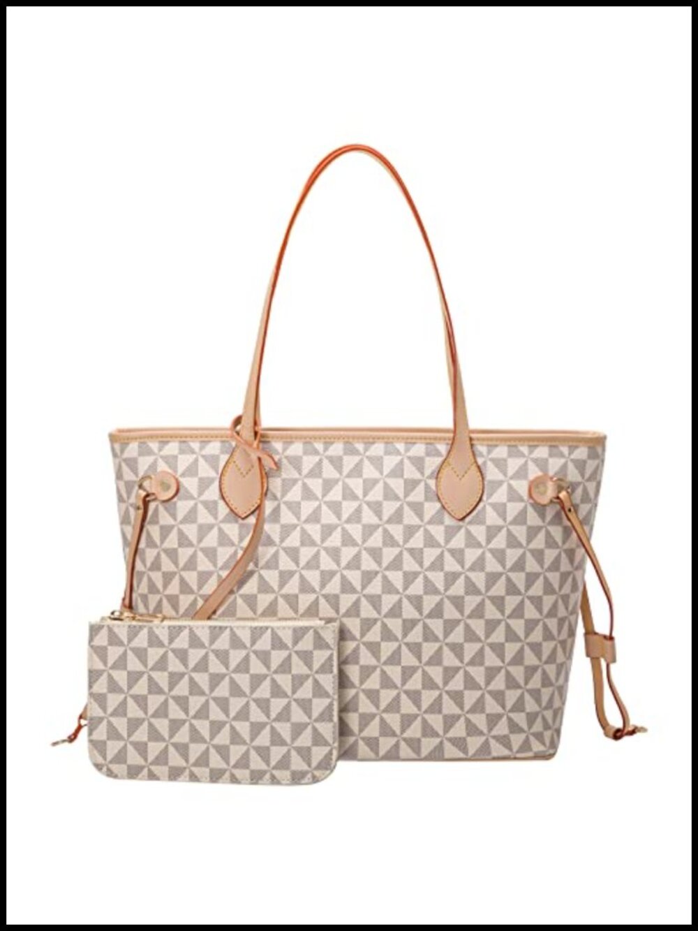 Designer Satchel Handbag with Matching Wristlet, Large Top Handle Shoulder Bag